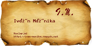 Iván Mónika névjegykártya